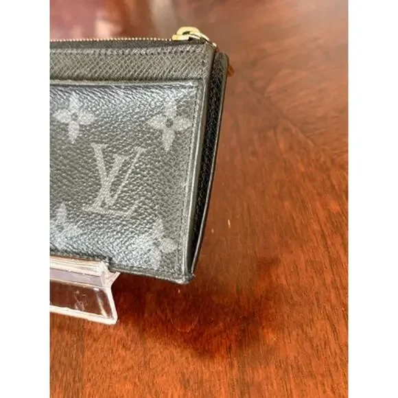 LOUIS VUITTON Coin Card Holder Wallet in Black Eclipse Monogram - Picture 3 of 11